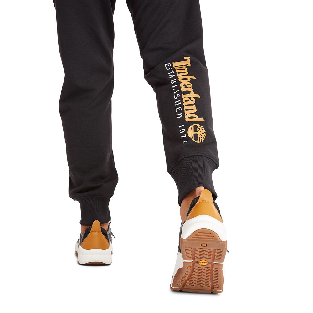 Timberland Mens Pants Essential Logo Sweat - Black - India CK0416327